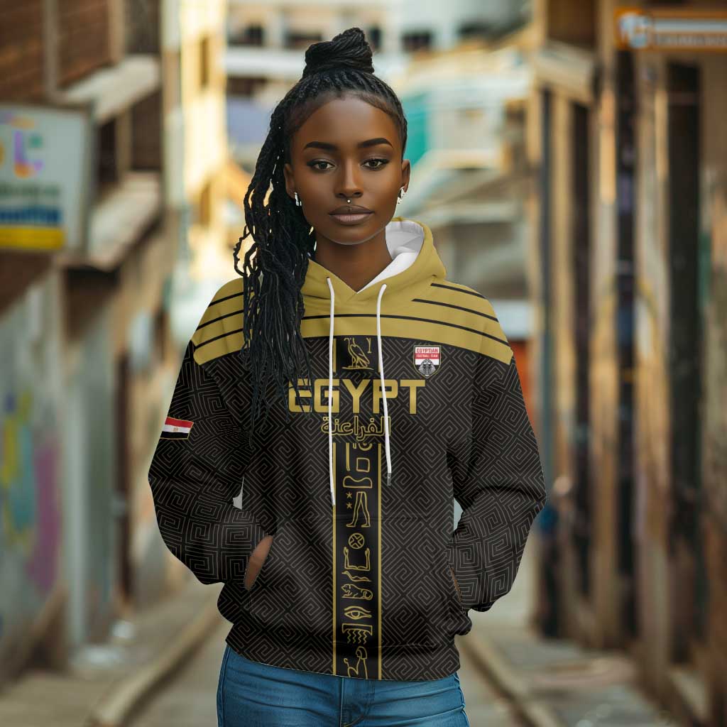 Egyptian Football Custom Hoodie Yalla Masr - Black Ver