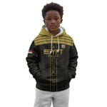 Egyptian Football Custom Kid Hoodie Yalla Masr - Black Ver