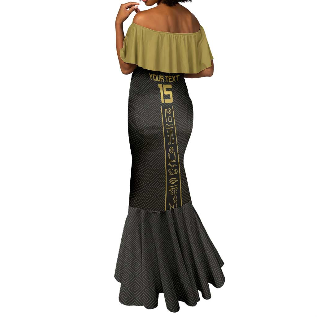 Egyptian Football Custom Mermaid Dress Yalla Masr - Black Ver