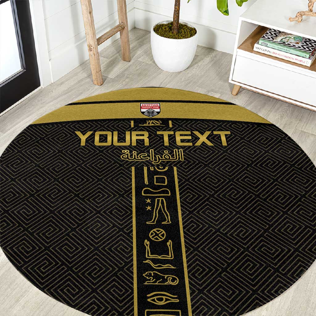Egyptian Football Custom Round Carpet Yalla Masr - Black Ver
