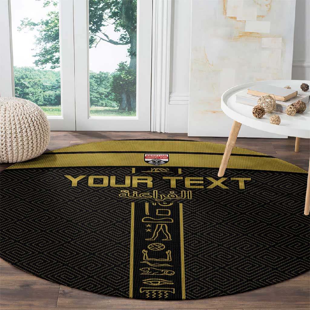 Egyptian Football Custom Round Carpet Yalla Masr - Black Ver