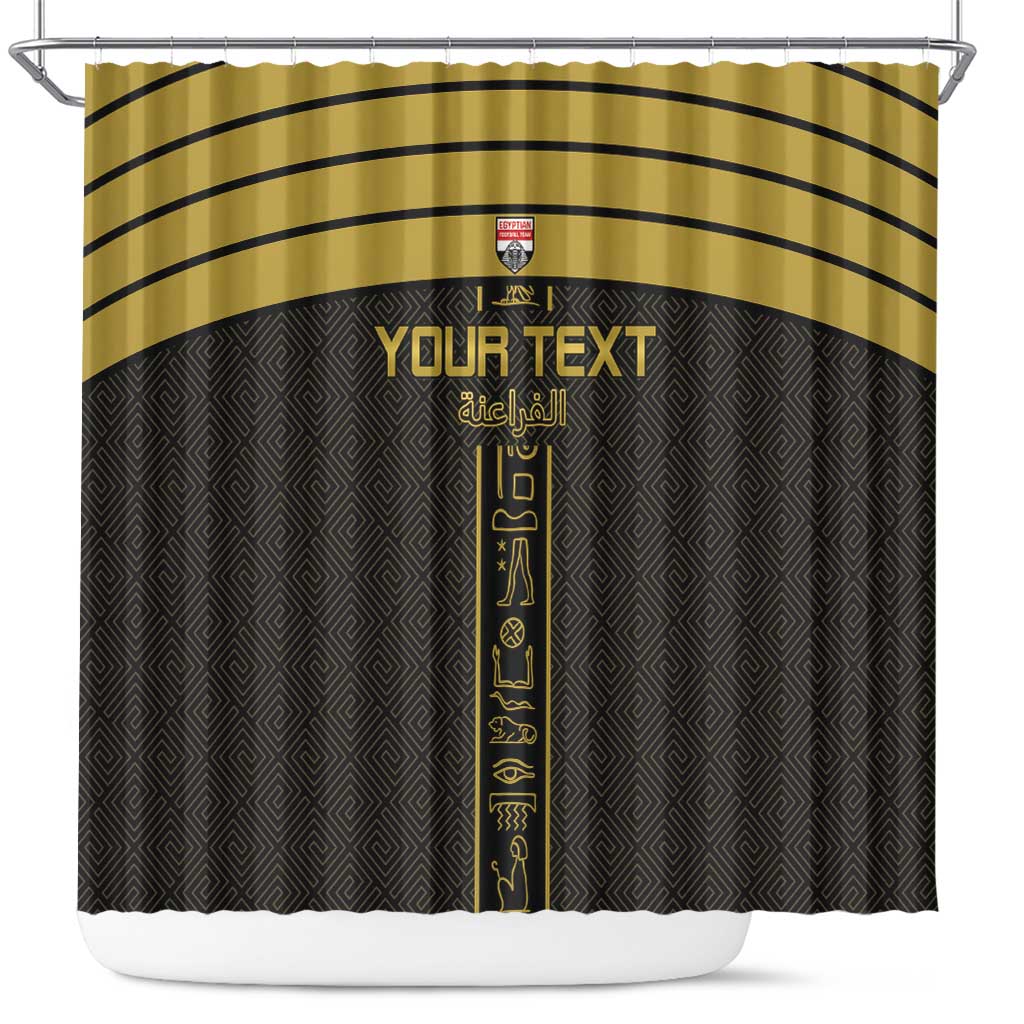 Egyptian Football Custom Shower Curtain Yalla Masr - Black Ver