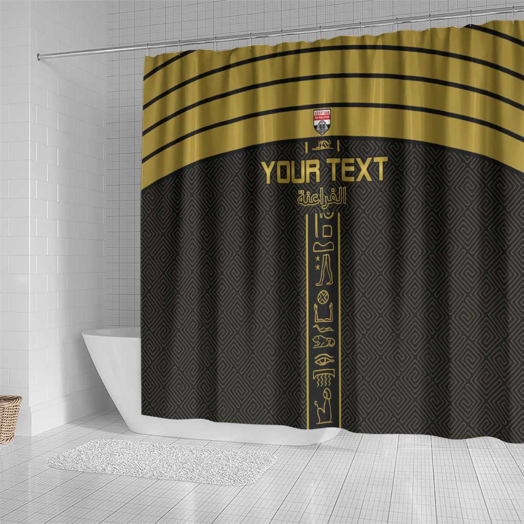 Egyptian Football Custom Shower Curtain Yalla Masr - Black Ver