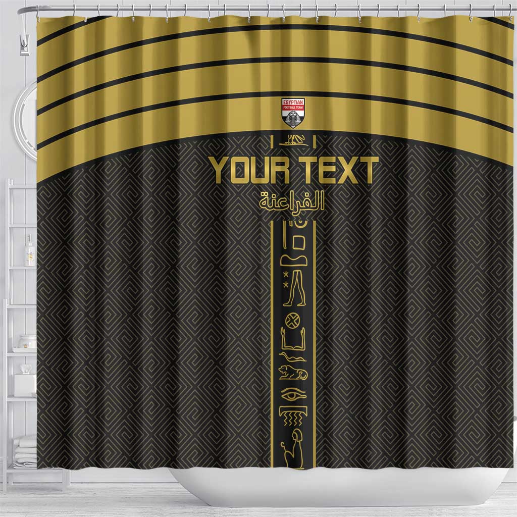 Egyptian Football Custom Shower Curtain Yalla Masr - Black Ver