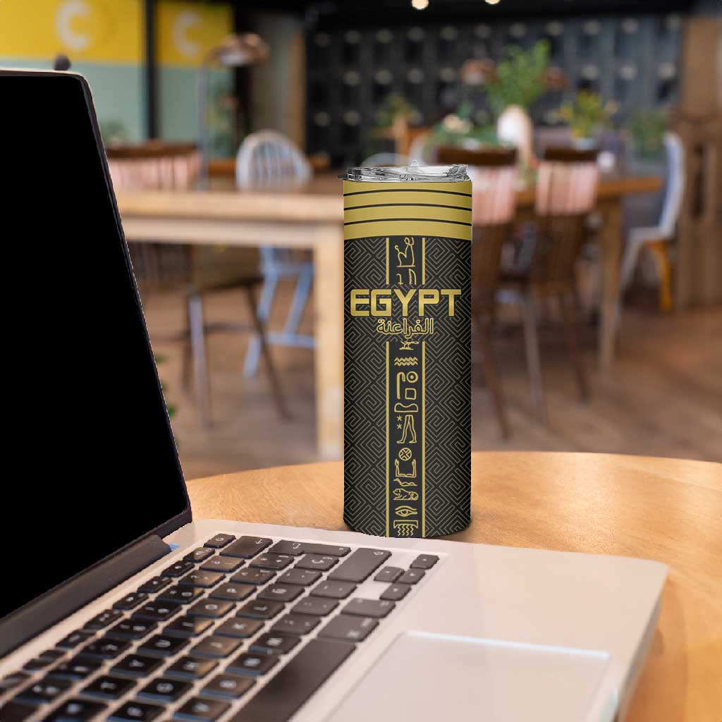 Egyptian Football Custom Skinny Tumbler Yalla Masr - Black Ver