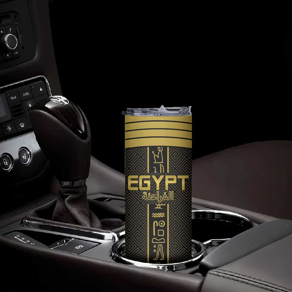 Egyptian Football Custom Skinny Tumbler Yalla Masr - Black Ver