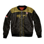 Egyptian Football Custom Sleeve Zip Bomber Jacket Yalla Masr - Black Ver