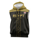 Egyptian Football Custom Sleeveless Hoodie Yalla Masr - Black Ver - African Pride