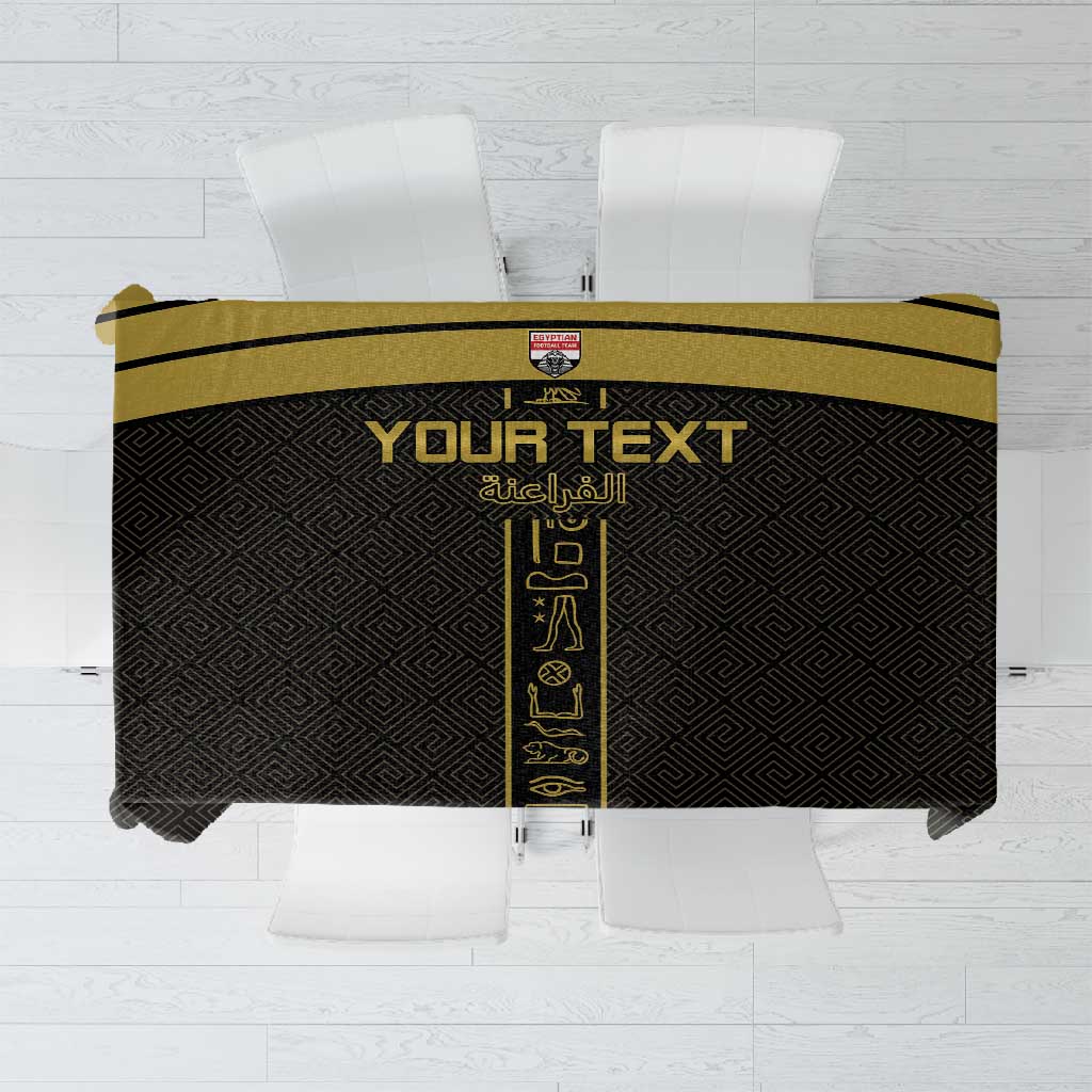 Egyptian Football Custom Tablecloth Yalla Masr - Black Ver
