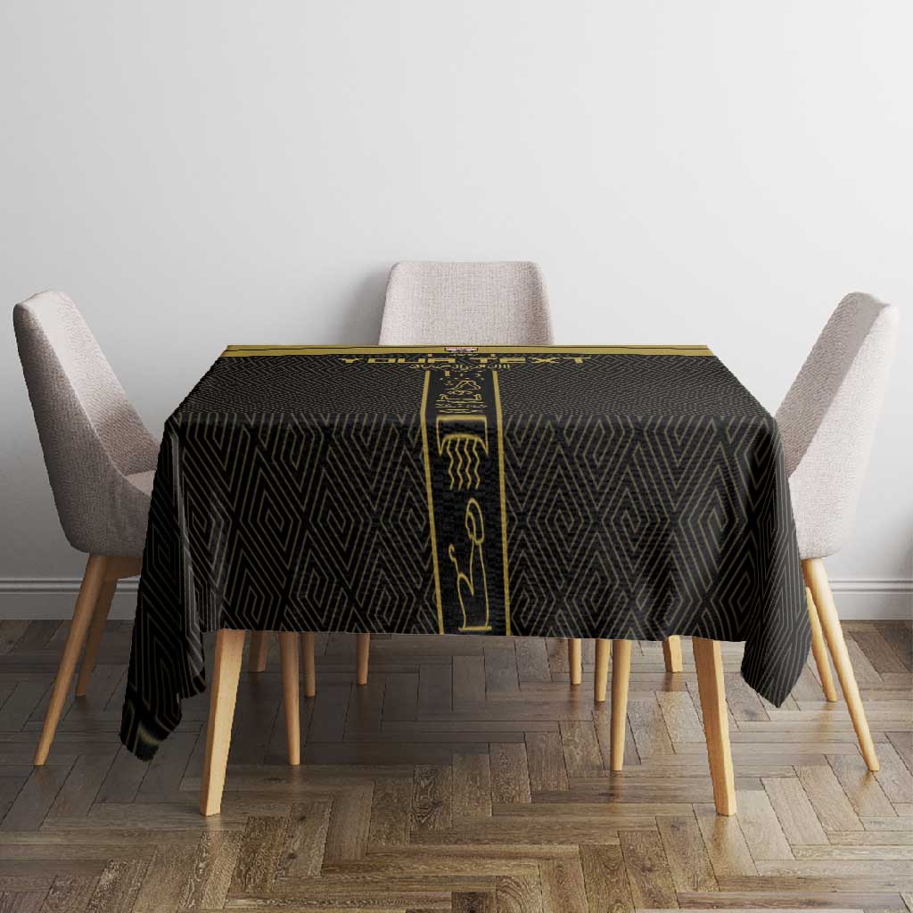 Egyptian Football Custom Tablecloth Yalla Masr - Black Ver