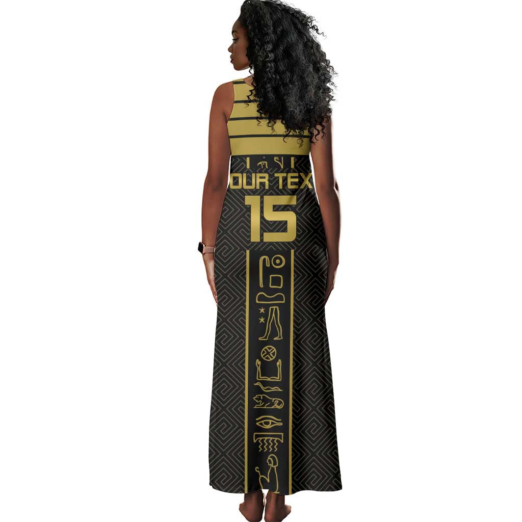 Egyptian Football Custom Tank Maxi Dress Yalla Masr - Black Ver