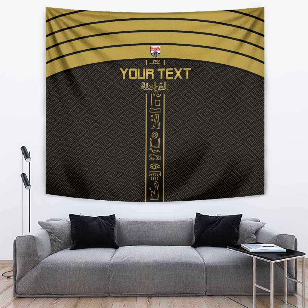 Egyptian Football Custom Tapestry Yalla Masr - Black Ver