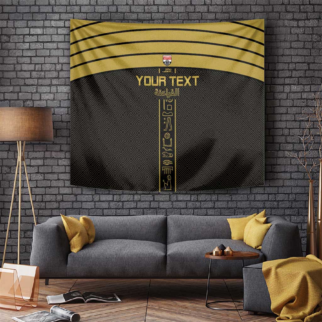 Egyptian Football Custom Tapestry Yalla Masr - Black Ver