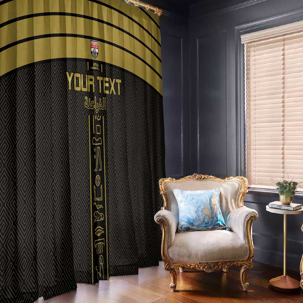Egyptian Football Custom Window Curtain Yalla Masr - Black Ver