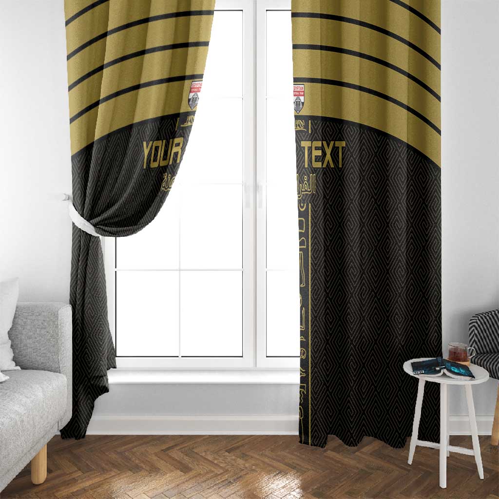 Egyptian Football Custom Window Curtain Yalla Masr - Black Ver