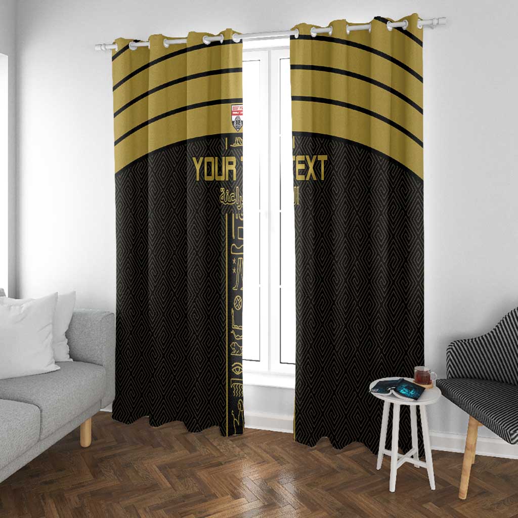 Egyptian Football Custom Window Curtain Yalla Masr - Black Ver