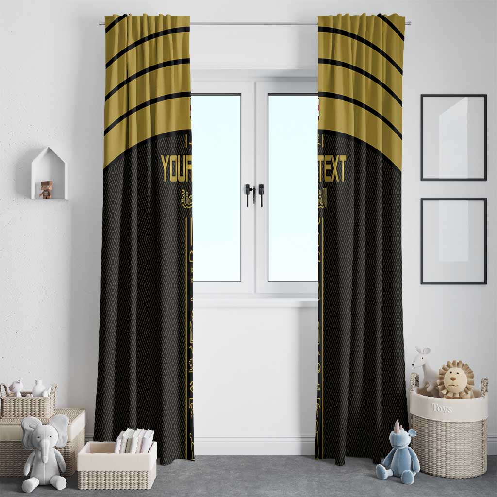Egyptian Football Custom Window Curtain Yalla Masr - Black Ver