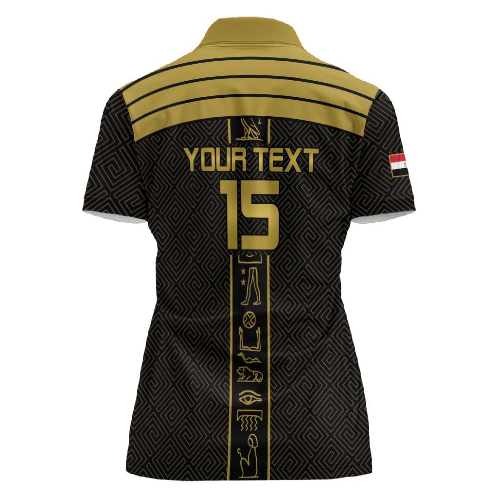 Egyptian Football Custom Women Polo Shirt Yalla Masr - Black Ver