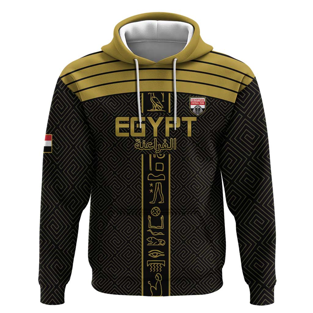 Egyptian Football Custom Zip Hoodie Yalla Masr - Black Ver