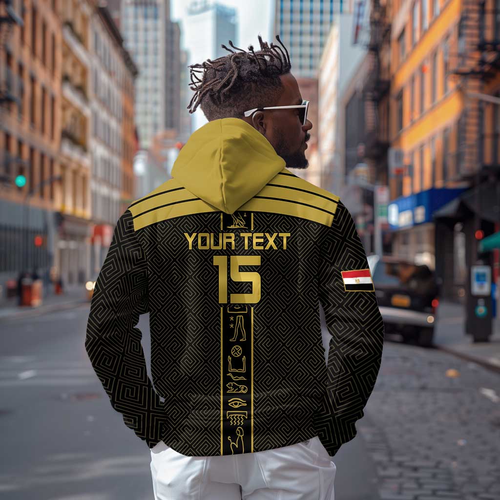 Egyptian Football Custom Zip Hoodie Yalla Masr - Black Ver