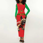 Custom Guinea-Bissau Football Long Sleeve Bodycon Dress Go Djurtus Go LT15