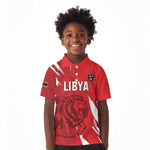Custom Libya Football Kid Polo Shirt Yalla Libya
