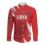 Custom Libya Football Long Sleeve Button Shirt Yalla Libya