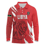 Custom Libya Football Long Sleeve Polo Shirt Yalla Libya