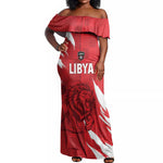 Custom Libya Football Off Shoulder Maxi Dress Yalla Libya