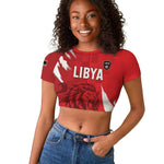 Custom Libya Football Raglan Cropped T shirt Yalla Libya