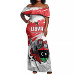 Custom Libya Football Off Shoulder Maxi Dress Forza Fursan Al-Mutawasit