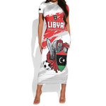 Custom Libya Football Short Sleeve Bodycon Dress Forza Fursan Al-Mutawasit LT15