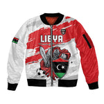 Custom Libya Football Sleeve Zip Bomber Jacket Forza Fursan Al-Mutawasit