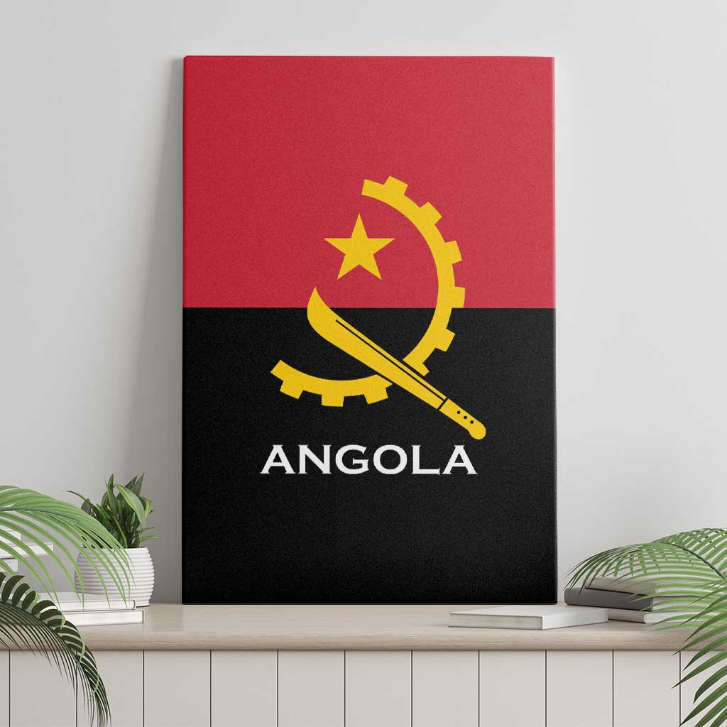 Angola Country Flag Stylized Canvas Wall Art