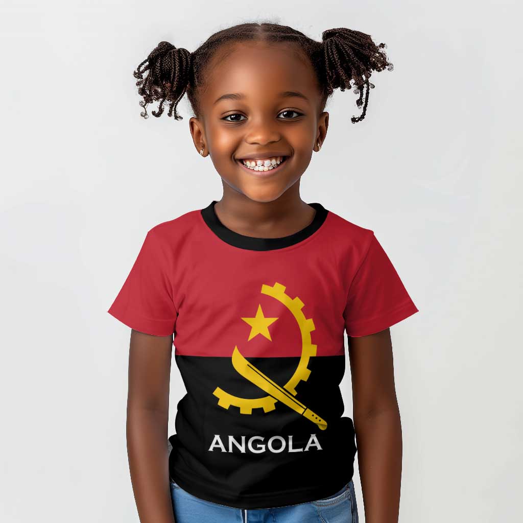 Angola Country Flag Stylized Kid T shirt