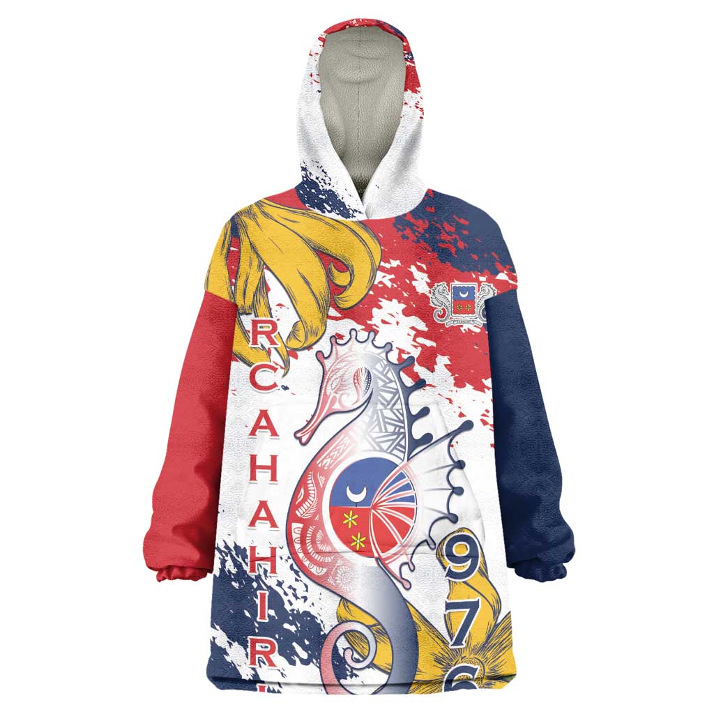 Département de Mayotte Kid Wearable Blanket Hoodie Ra Hachiri 976 Map With Ylang Ylang