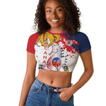 Département de Mayotte Raglan Cropped T shirt Ra Hachiri 976 Map With Ylang Ylang