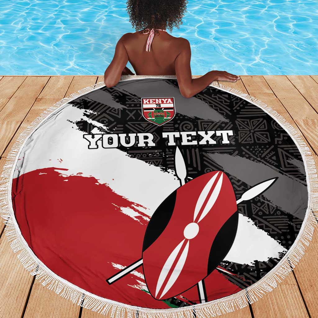 Custom Afro Kenya Beach Blanket Rugby Sevens - African Pattern