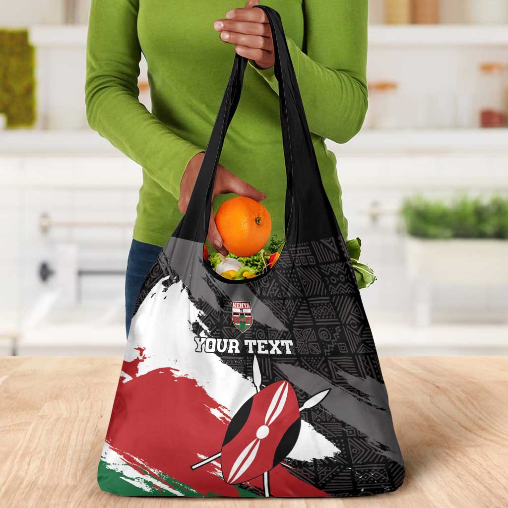 Custom Afro Kenya Grocery Bag Rugby Sevens - African Pattern