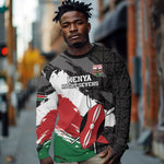 Custom Afro Kenya Long Sleeve Shirt Rugby Sevens - African Pattern