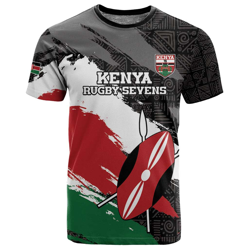 Custom Afro Kenya T shirt Rugby Sevens - African Pattern