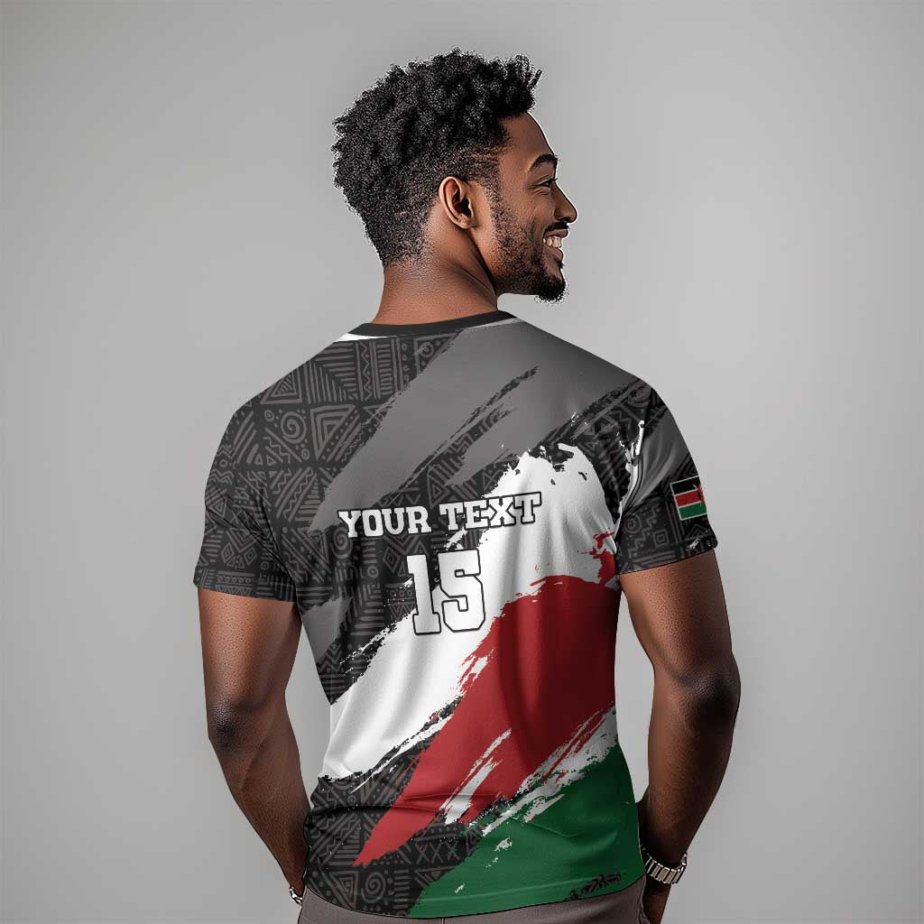 Custom Afro Kenya T shirt Rugby Sevens - African Pattern