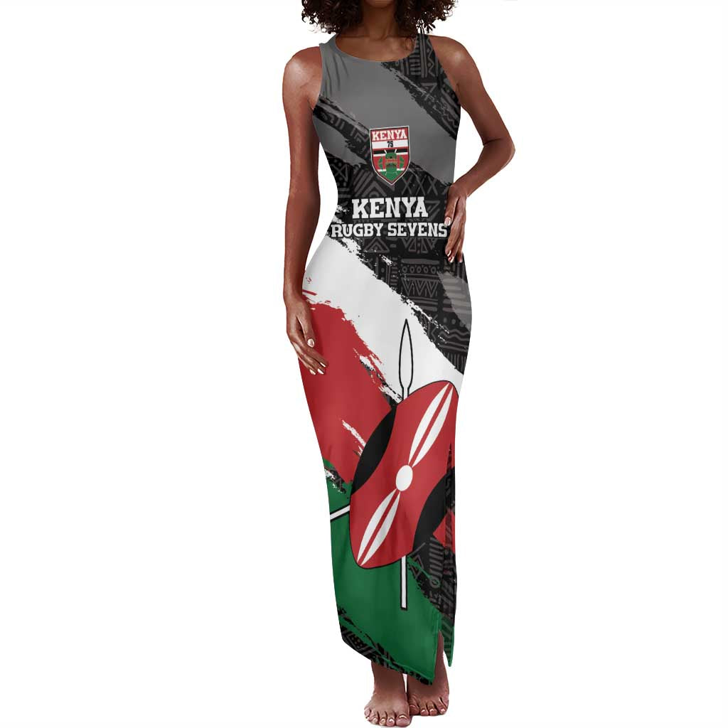 Custom Afro Kenya Tank Maxi Dress Rugby Sevens - African Pattern