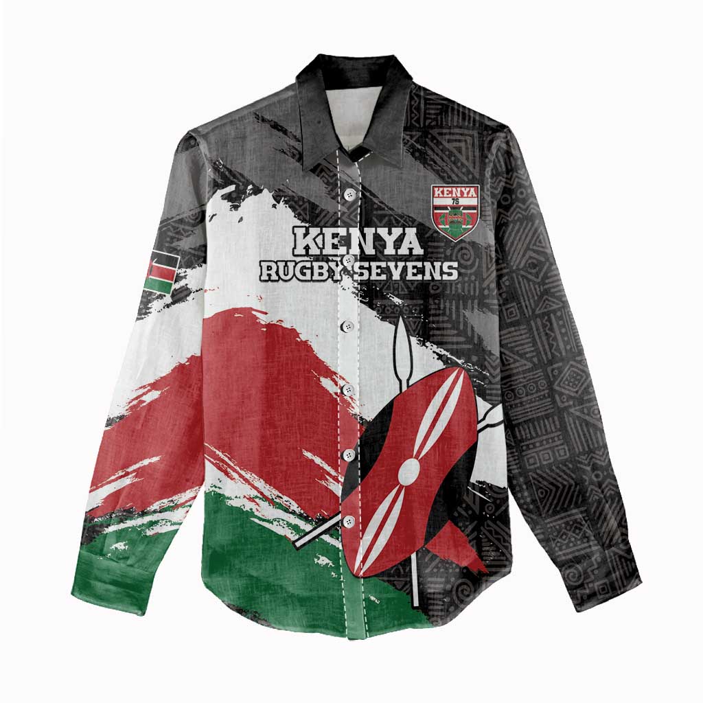 Custom Afro Kenya Women Casual Shirt Rugby Sevens - African Pattern LT15