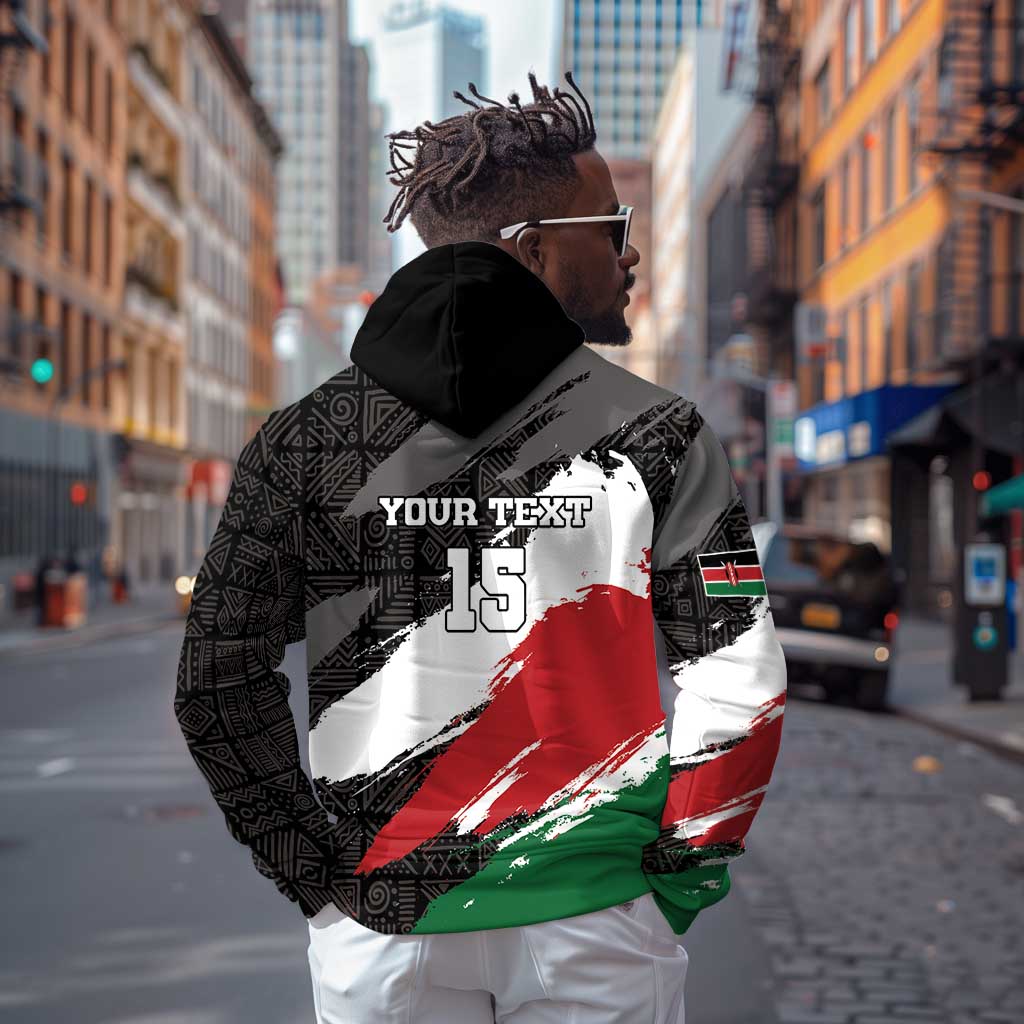 Custom Afro Kenya Zip Hoodie Rugby Sevens - African Pattern