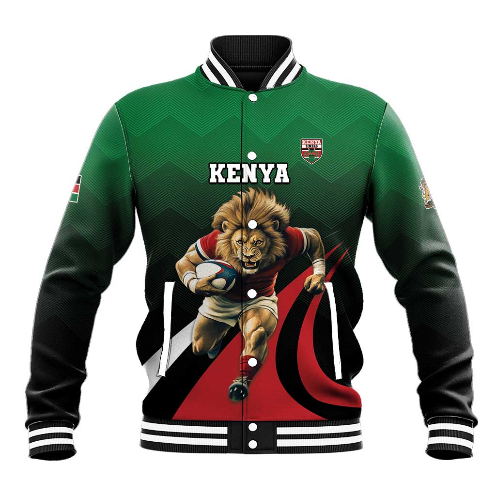 Kenya Rugby Custom Baseball Jacket Simbas Mascot - Sporty Style