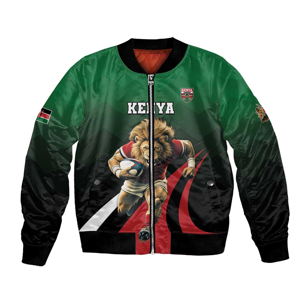 Kenya Rugby Custom Bomber Jacket Simbas Mascot - Sporty Style