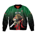 Kenya Rugby Custom Bomber Jacket Simbas Mascot - Sporty Style