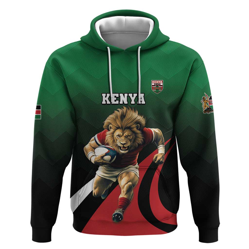 Kenya Rugby Custom Hoodie Simbas Mascot - Sporty Style