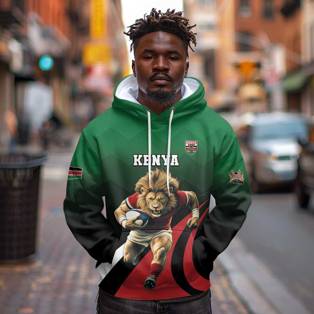 Kenya Rugby Custom Hoodie Simbas Mascot - Sporty Style